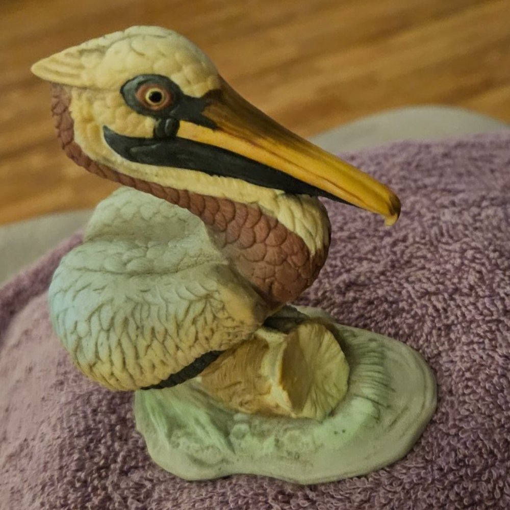 Lefton Pelican Vintage 1983 Hand Paintd Signed Numbered Porcelain Figurine 4" Ht